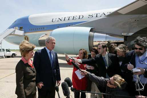 George & Laura Bush at the airport, May 11, 2008