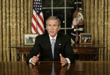 Bush at his desk