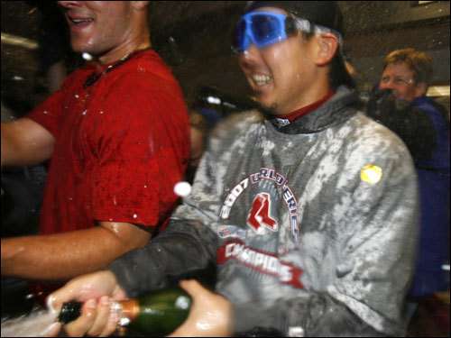 Daisuke Matsuzaka after Game 4, 2007 World Series