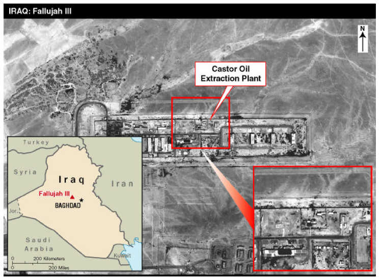 graphic of supposed Castor Oil Extraction Plant in Fallujah