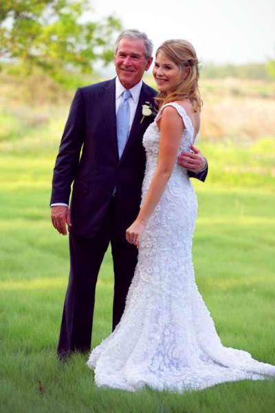 George W. Bush with his daughter on her wedding day