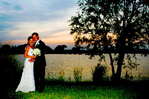 Jenna Bush & Henry Hager on their wedding day, as the sun sets