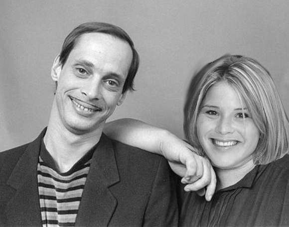Jenna Bush posing with John Waters
