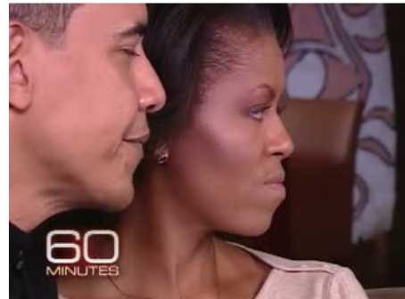 Barack Obama with Michelle Obama on 60 Minutes