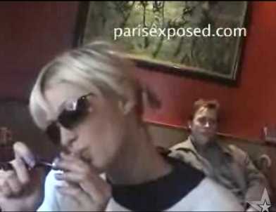 Paris Hilton with what appears to be a hashish pipe