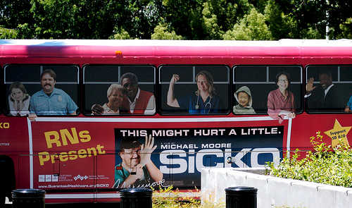 Michael Moore's bus (courtesy of some rightwinger named Trevino)